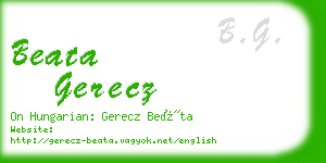 beata gerecz business card